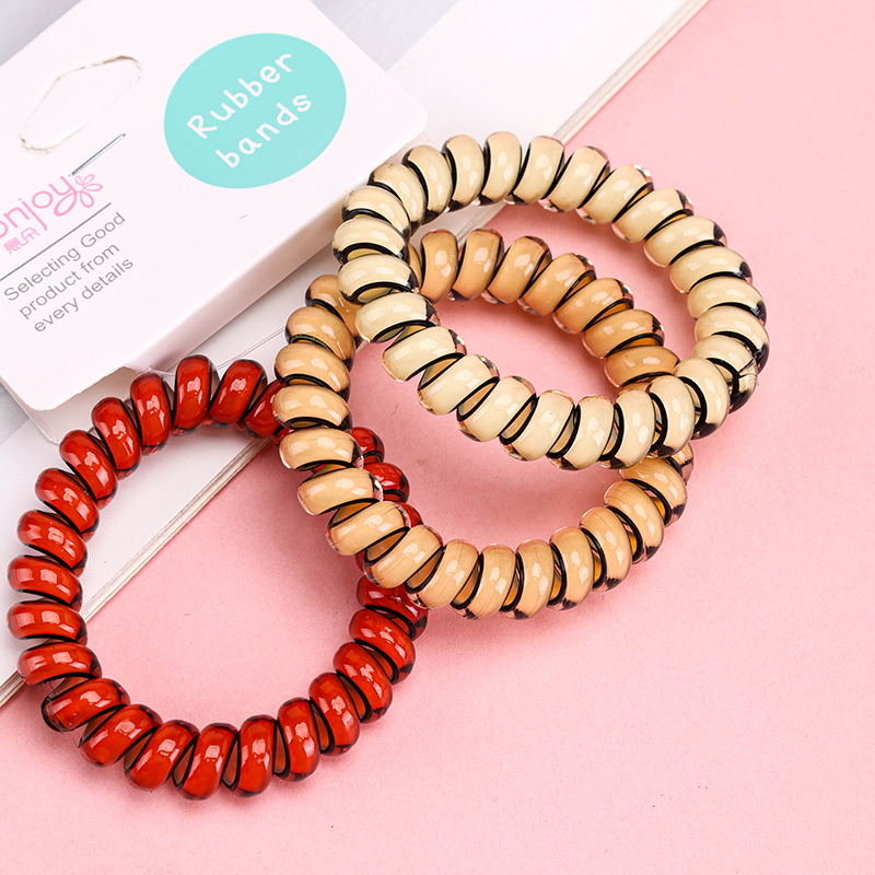 3 New Style Telephone Cord Hair Ties