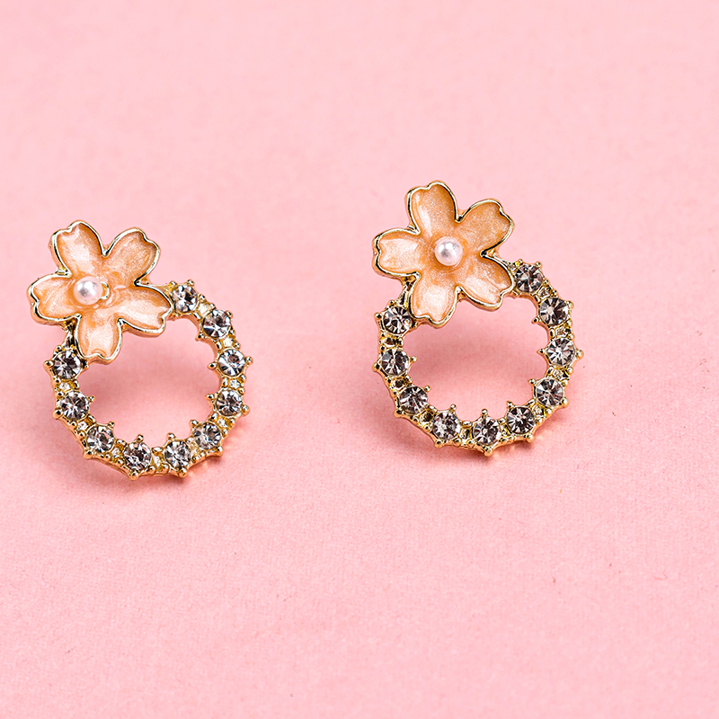 Micro Set Enamel Wreath Ear Studs