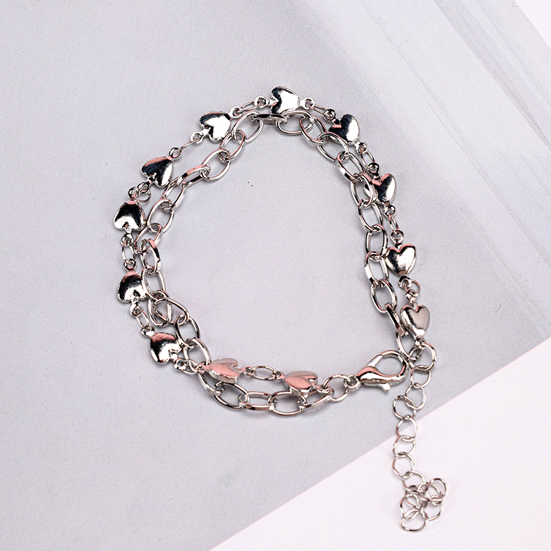 Double Layer Heart Bracelet Alloy 4021001315