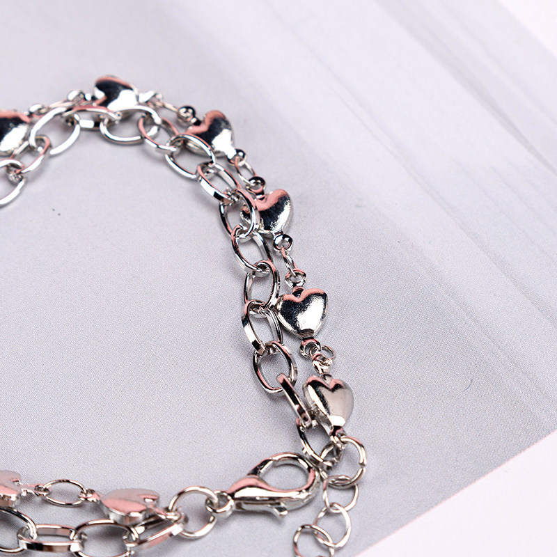 Double Layer Heart Bracelet Alloy 4021001315