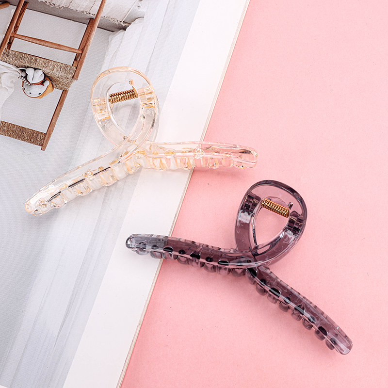 11 cm Plastic Hair Claw Clip Coffee Cross 4011801331