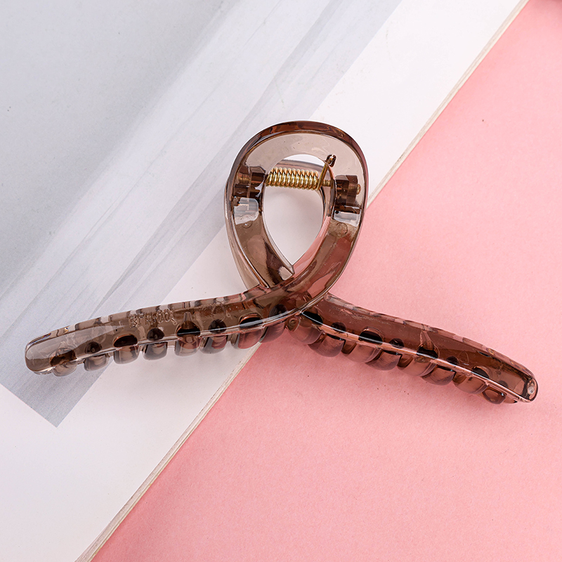 11 cm Plastic Hair Claw Clip Coffee Cross 4011801331