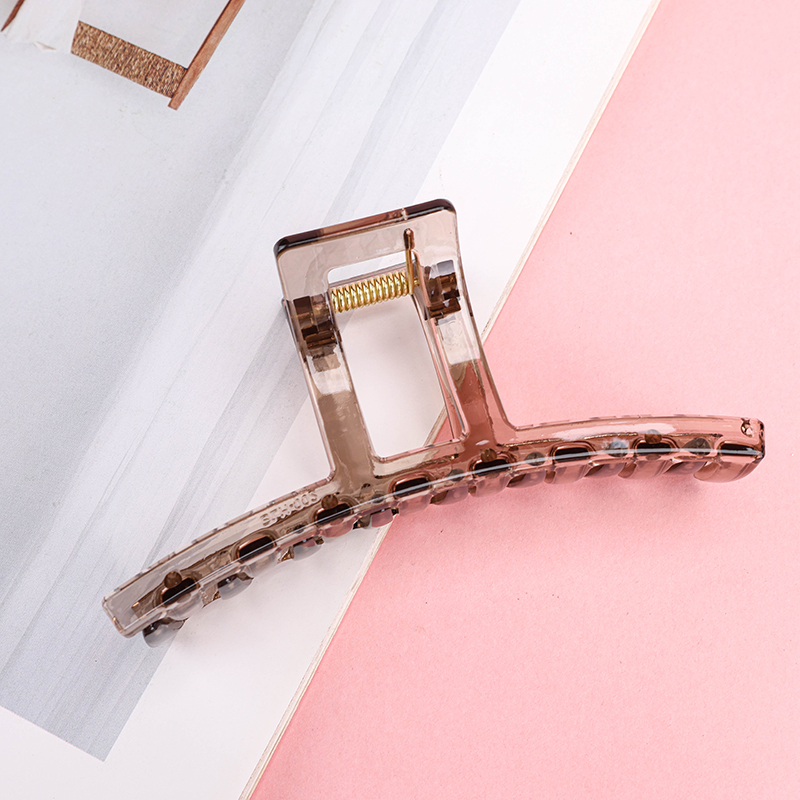 11 cm Plastic Hair Claw Clip Coffee Straight 4011801332
