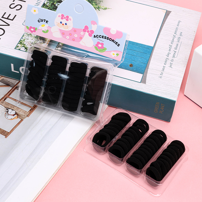 Kids Black Elastic Hair Ties