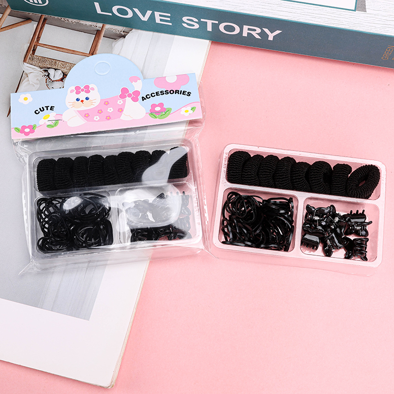 Mini Claw Hair Tie Combo Black