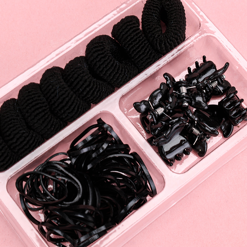 Mini Claw Hair Tie Combo Black