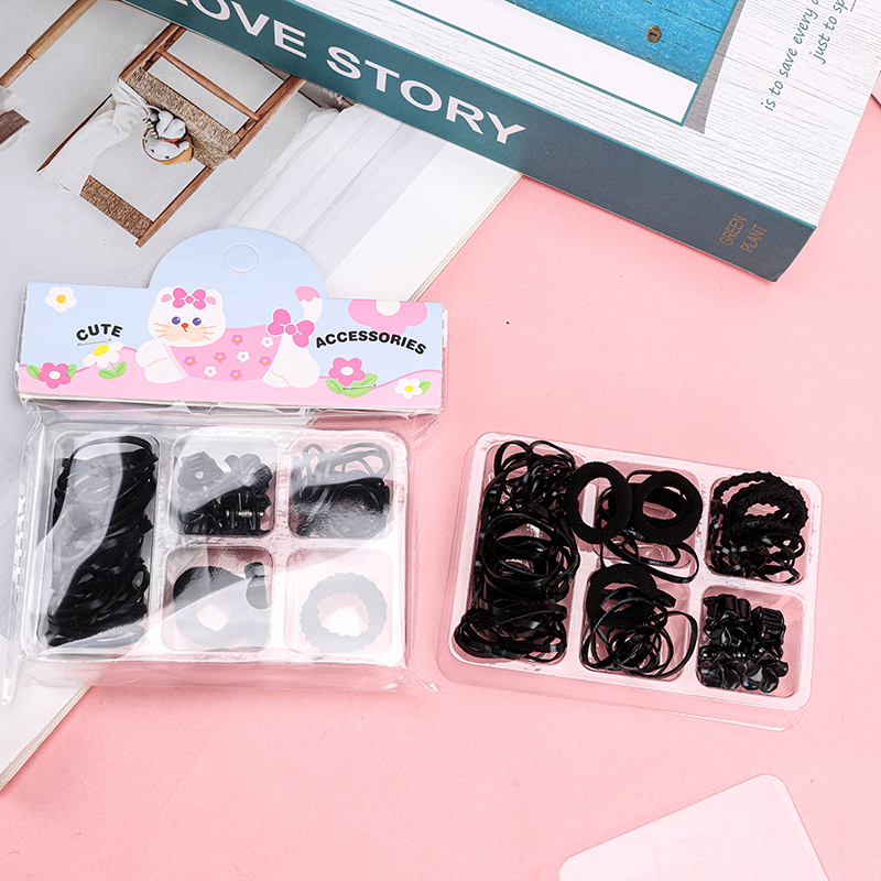 Mini Claw Hair Tie Set Black