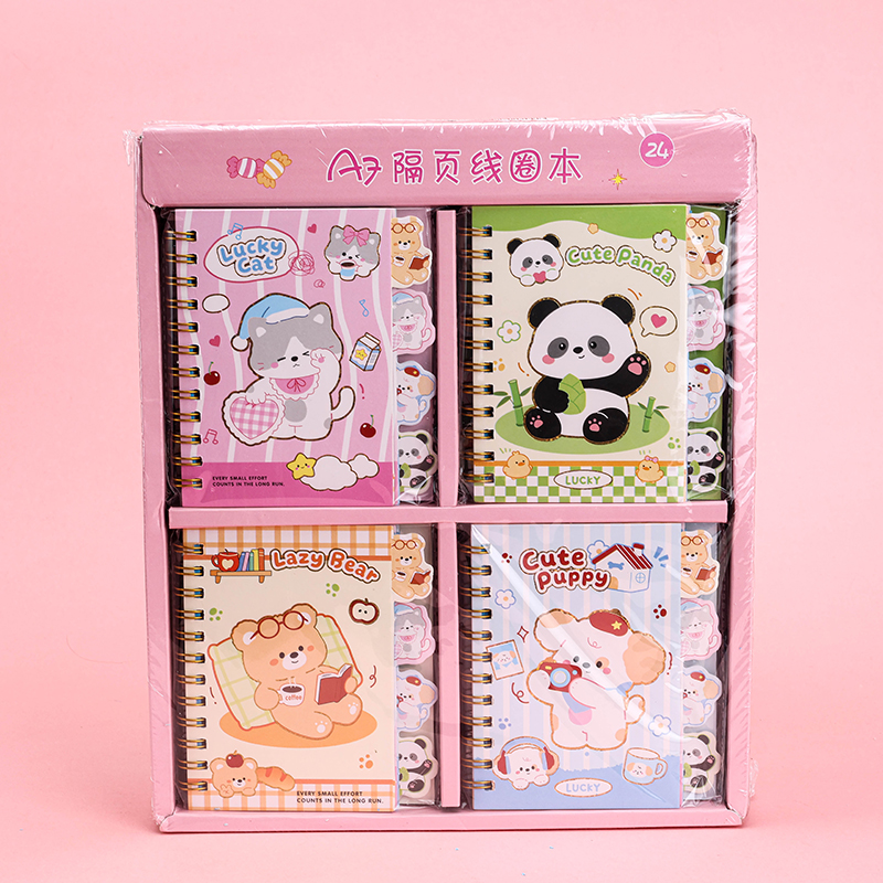 A7 Cute Animal Spiral Notebook