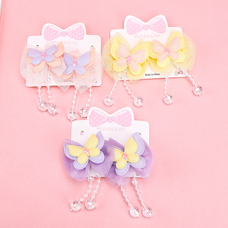 Beaded Butterfly Duckbill Clip