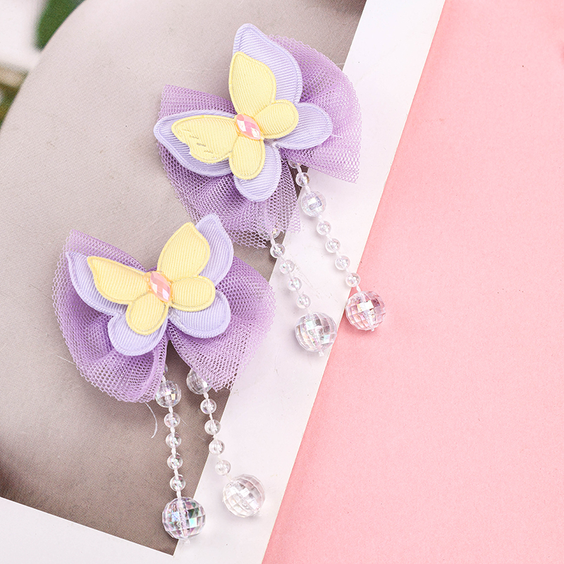Beaded Butterfly Duckbill Clip