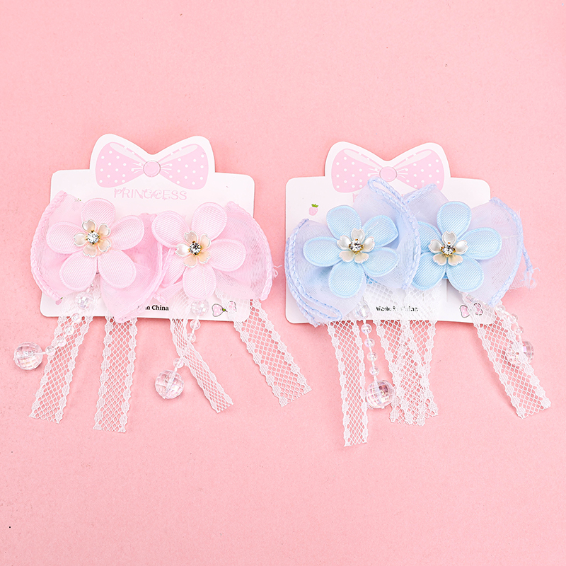 Boxed Flower Butterfly Pair Duckbill Hair Clip Alloy Polyester