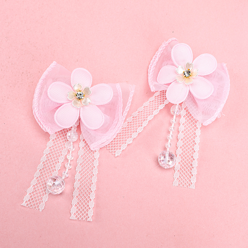 Boxed Flower Butterfly Pair Duckbill Hair Clip Alloy Polyester