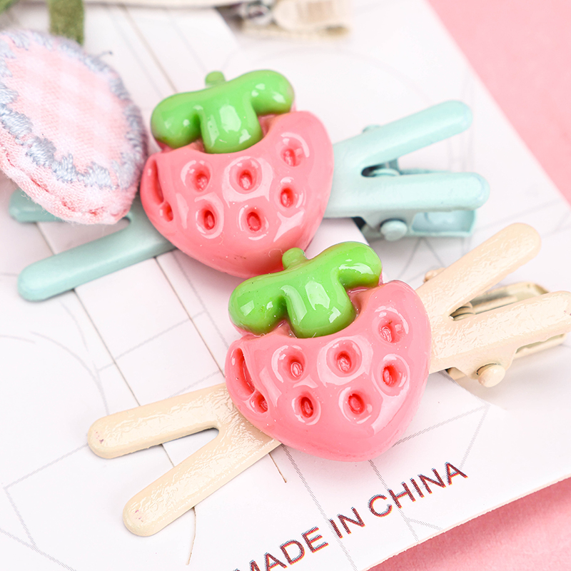 Boxed Fabric Fruit Duck Clip Combination Alloy 4010402924