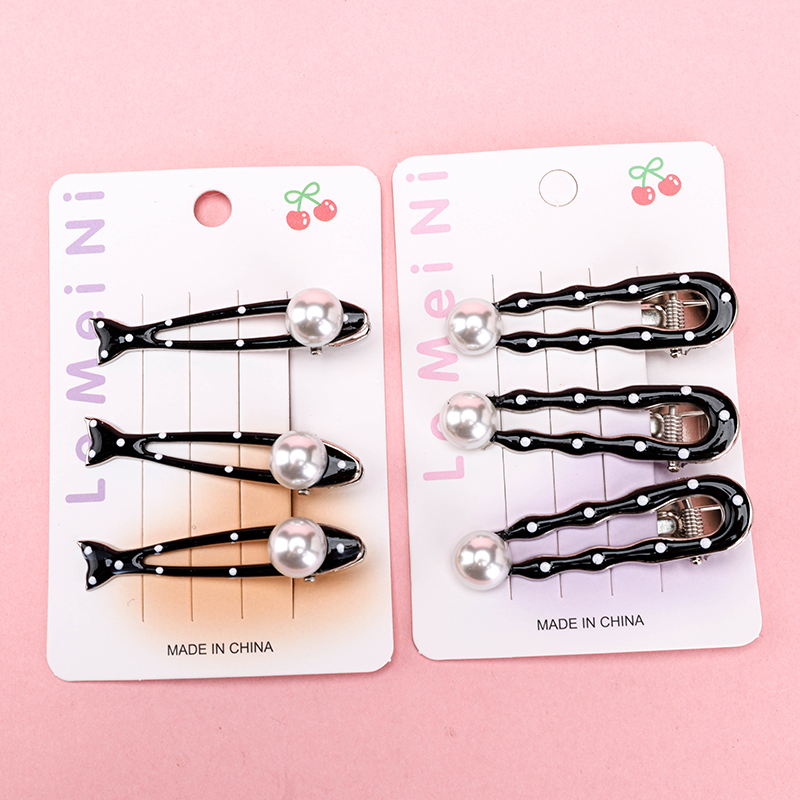 Three Drop Oil Pearl Duck Hair Clip Alloy 4010402930
