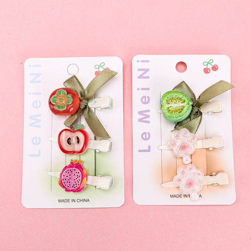 Three Bow Tie Fruit Duck Hair Clip Alloy 4010402939