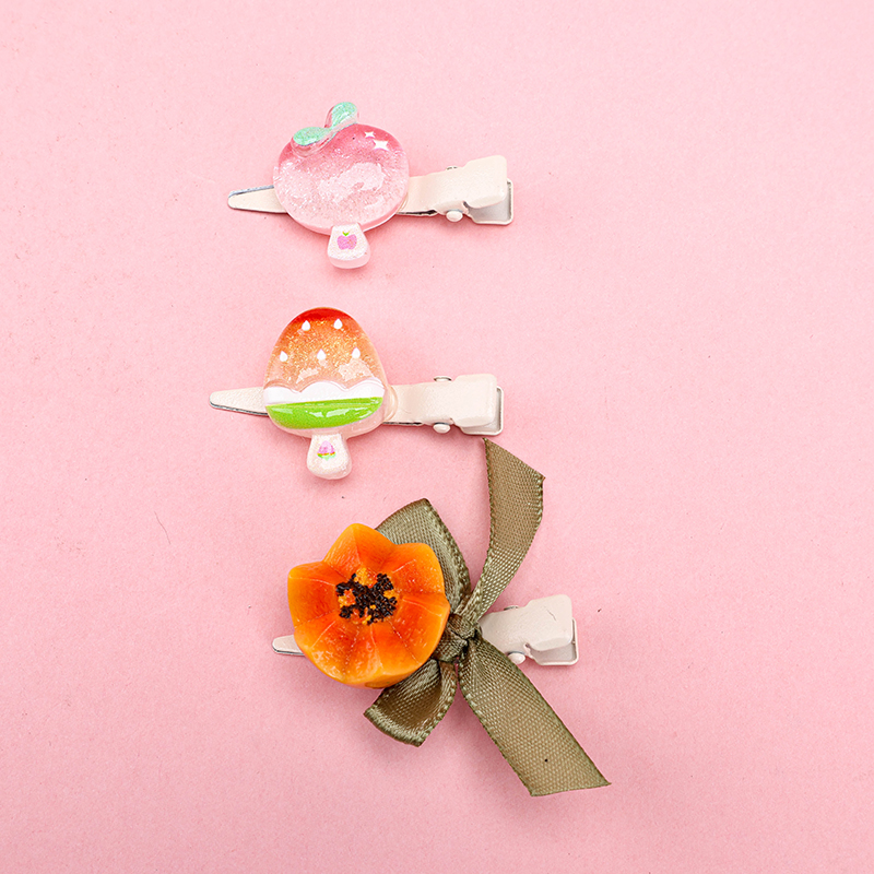 Three Bow Tie Fruit Duck Hair Clip Alloy 4010402939