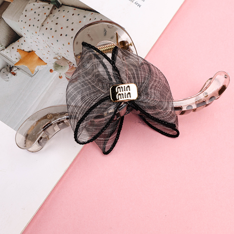 13 cm Double Layer Mesh Bow Accessory Large Hair Claw Clip ABS 4011801341