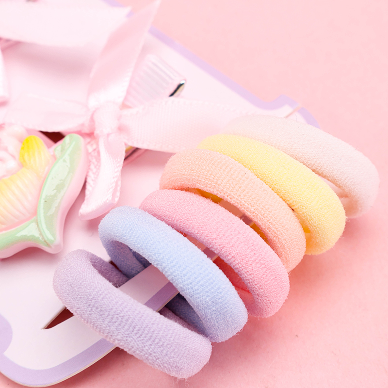Bow and Duck Clip Hair Tie Set