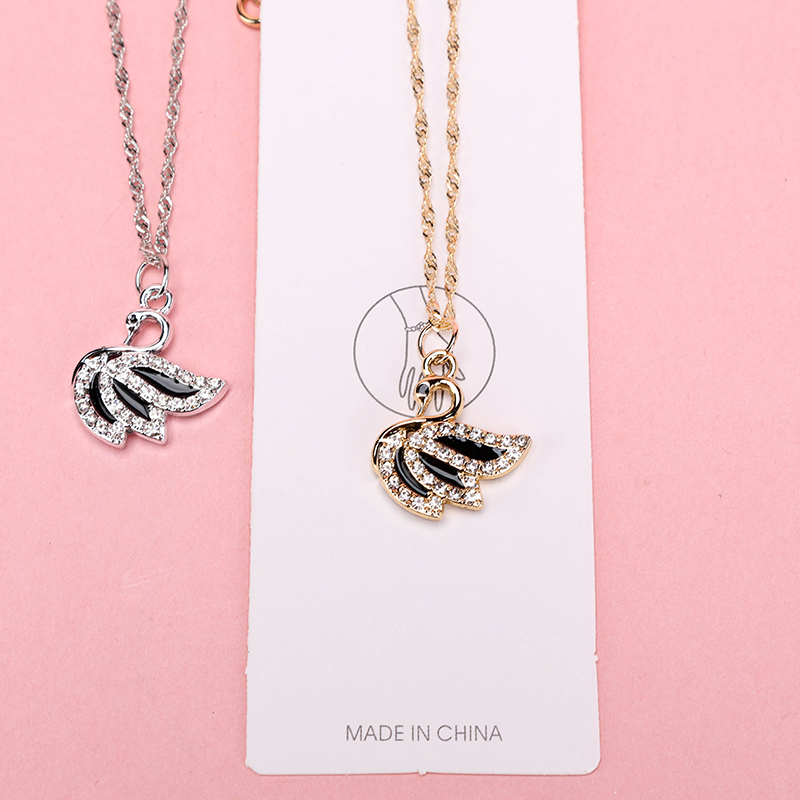 Rhinestone Swan Necklace