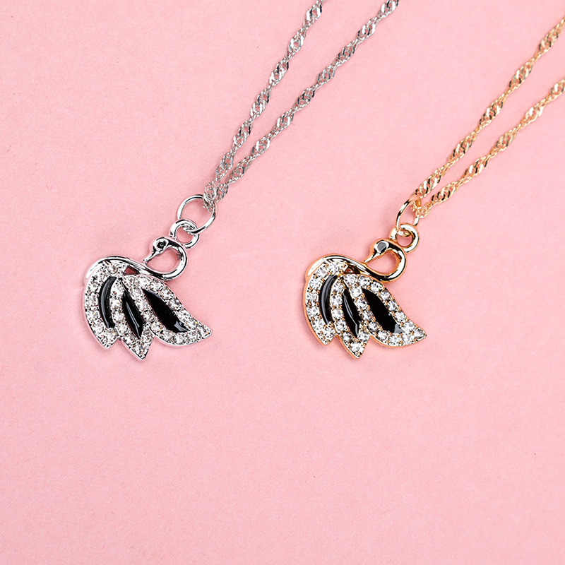 Rhinestone Swan Necklace