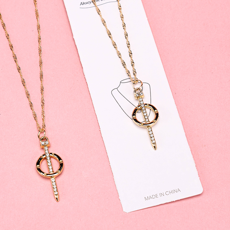 Rhinestone Nail Necklace