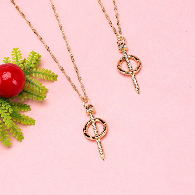 Rhinestone Nail Necklace