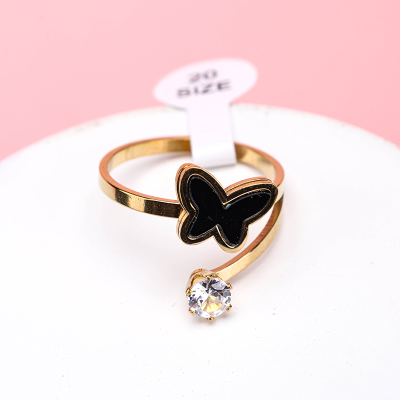 Alloy Black Rhinestone Ring 4020700090