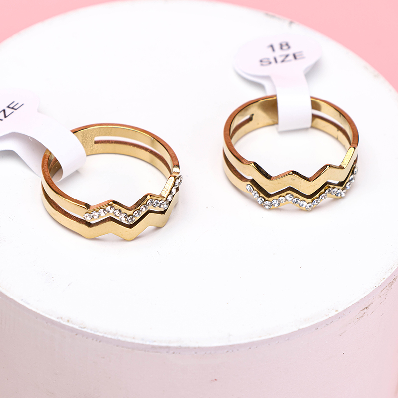 Alloy Rhinestone Wave Ring 4020700091