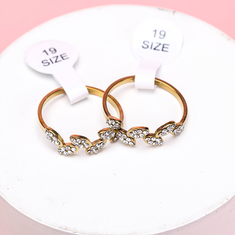 Alloy Rhinestone Leaf Ring 4020700094
