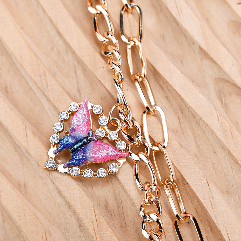 Alloy Double Layer Heart Butterfly Bracelet Code 4021001317