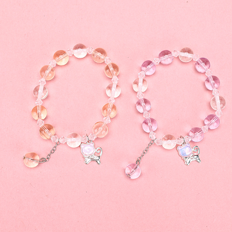 Colorful Cat Pendant Bracelet