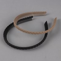 XJY奶茶色辫子细齿发箍 3