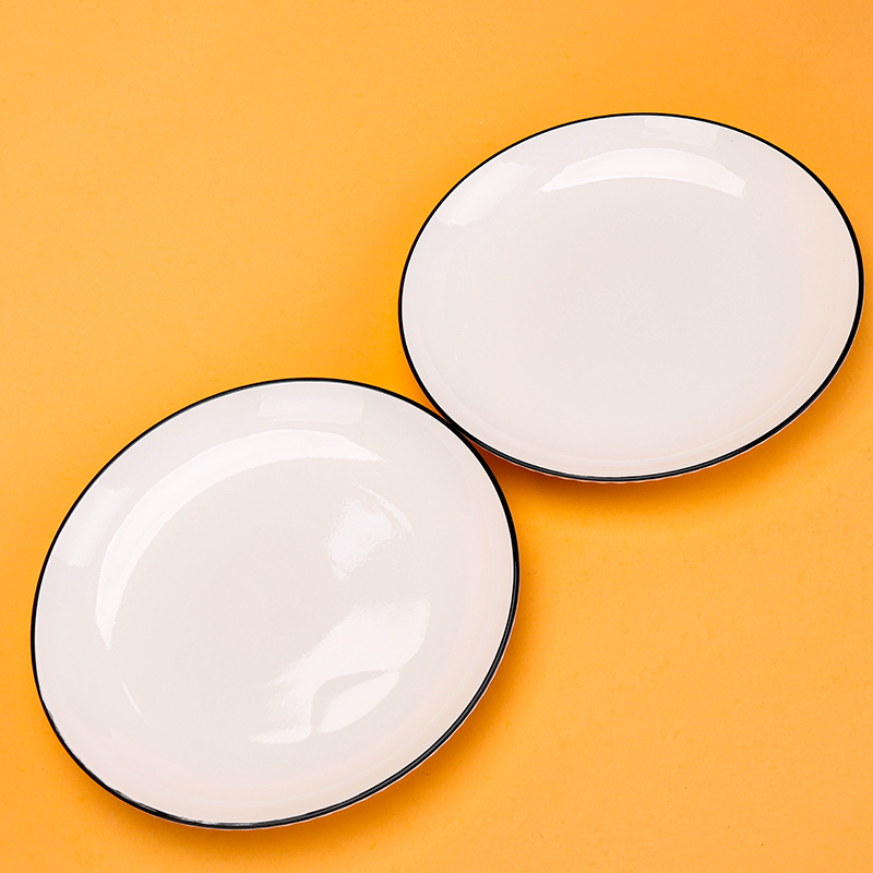 9 Inch Black Line Ceramic Plate