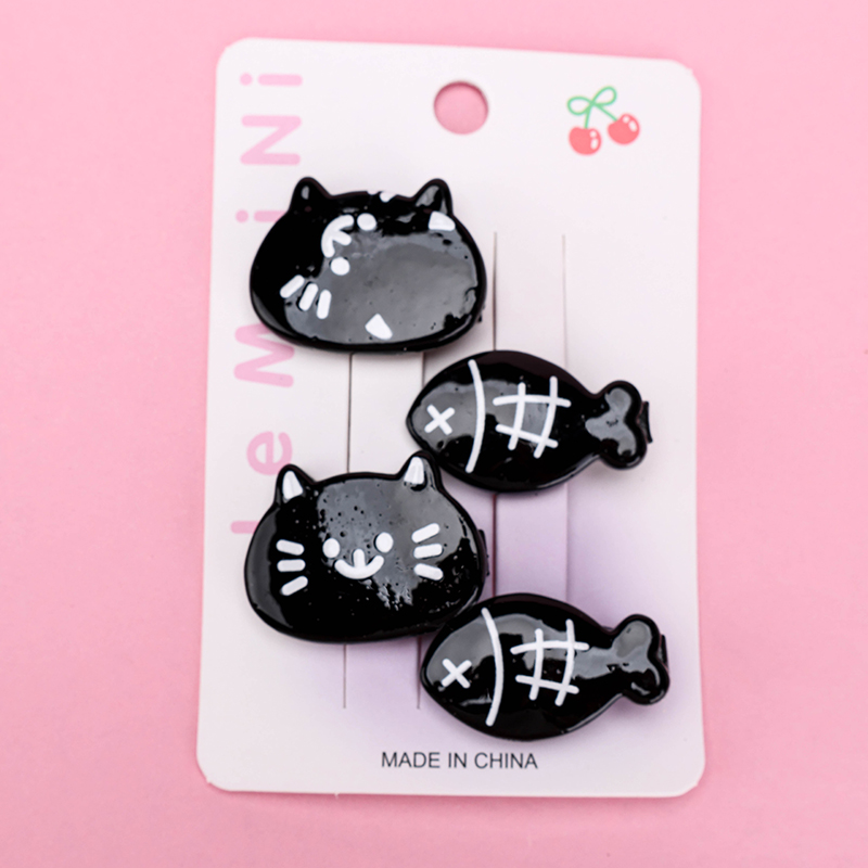 Cat Eating Fish Duckbill Hair Clip