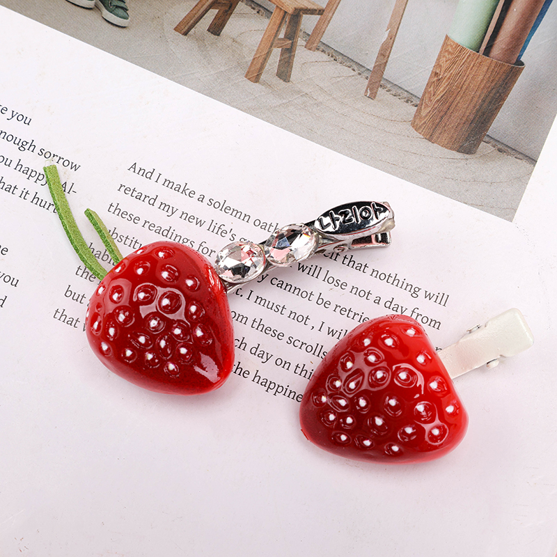 Plastic Strawberry Duckbill Hair Clip