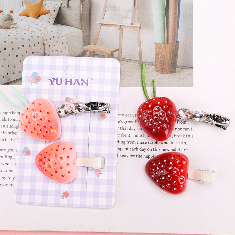 Plastic Strawberry Duckbill Hair Clip