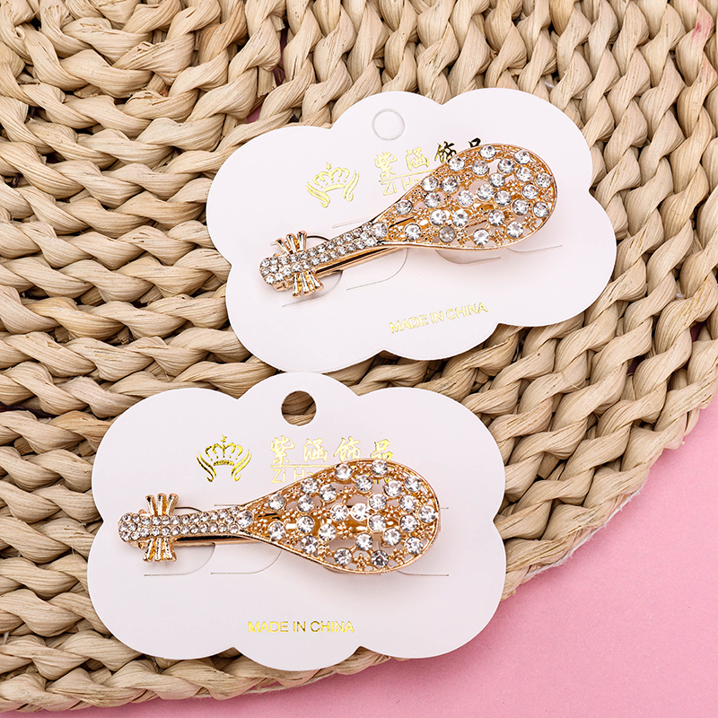 Rhinestone Violin Duckbill Hair Clip
