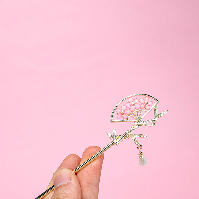 Glazed Small Fan Hairpin