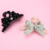 Double-Sided Printed Bow Large Hair Claw Clip 13cm GPPS