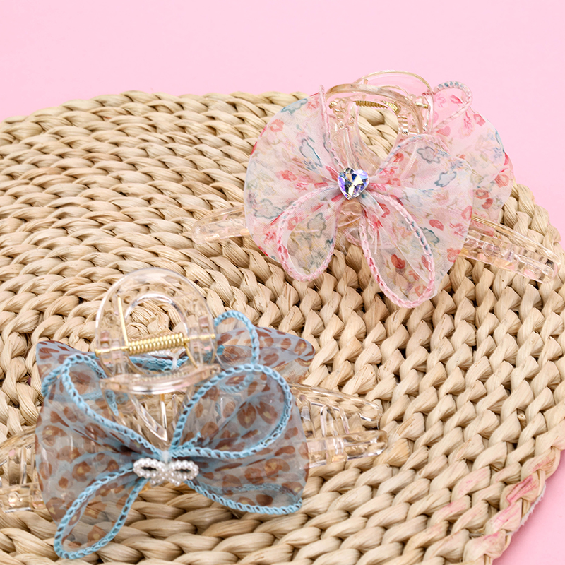 13 cm Double Layer Mesh Floral Bow Large Hair Claw Clip GPPS 4011801357
