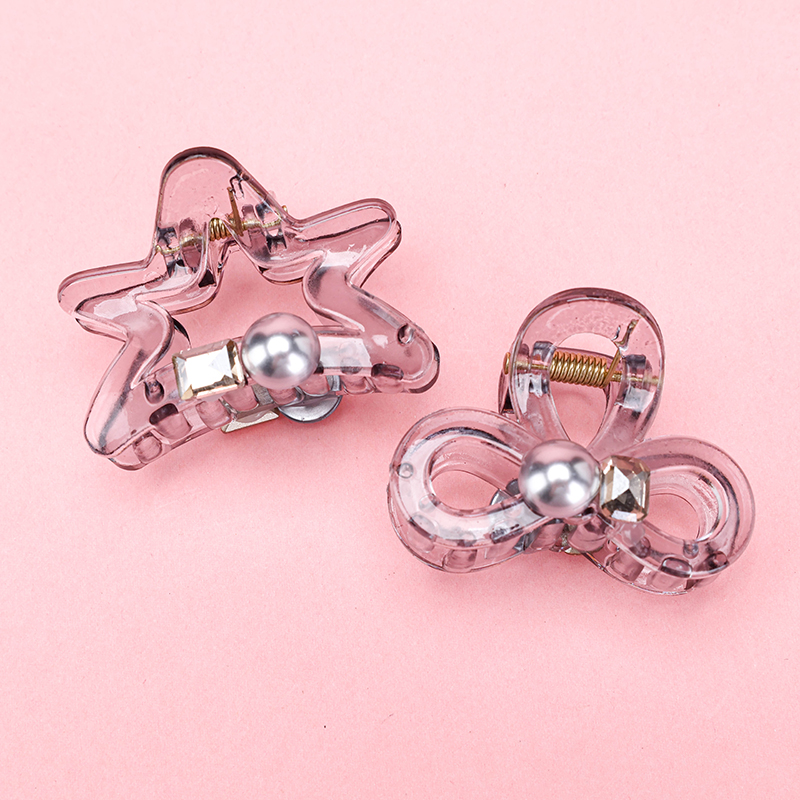 Boxed Ice Transparent Pearl Accessory Small Hair Claw Clip PS