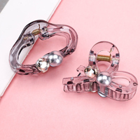Boxed Ice Transparent Pearl Accessory Small Hair Claw Clip PS