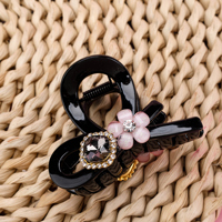 Flower Zircon Medium Hair Claw Clip