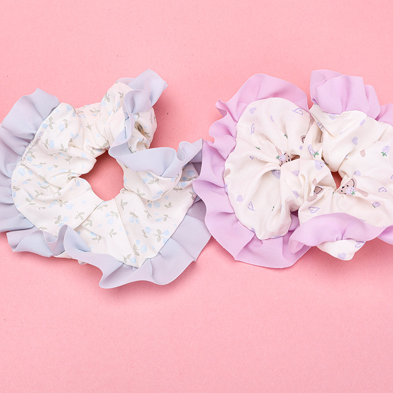 Printed Lace Hair Scrunchie
