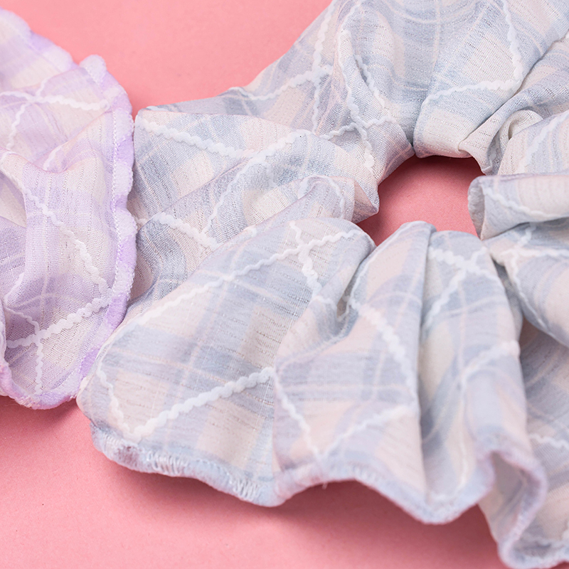 Diamond Pattern Shell Edge Fabric Scrunchie 4012102095