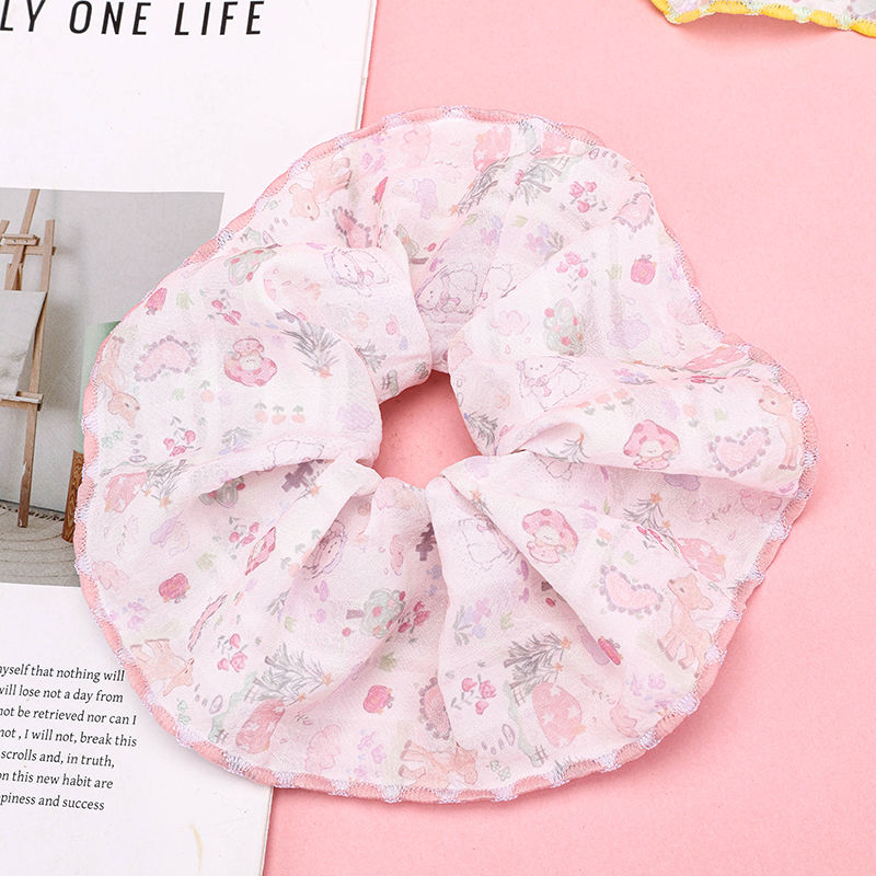 Cartoon Printed Shell Edge Polyester Scrunchie 4012102097