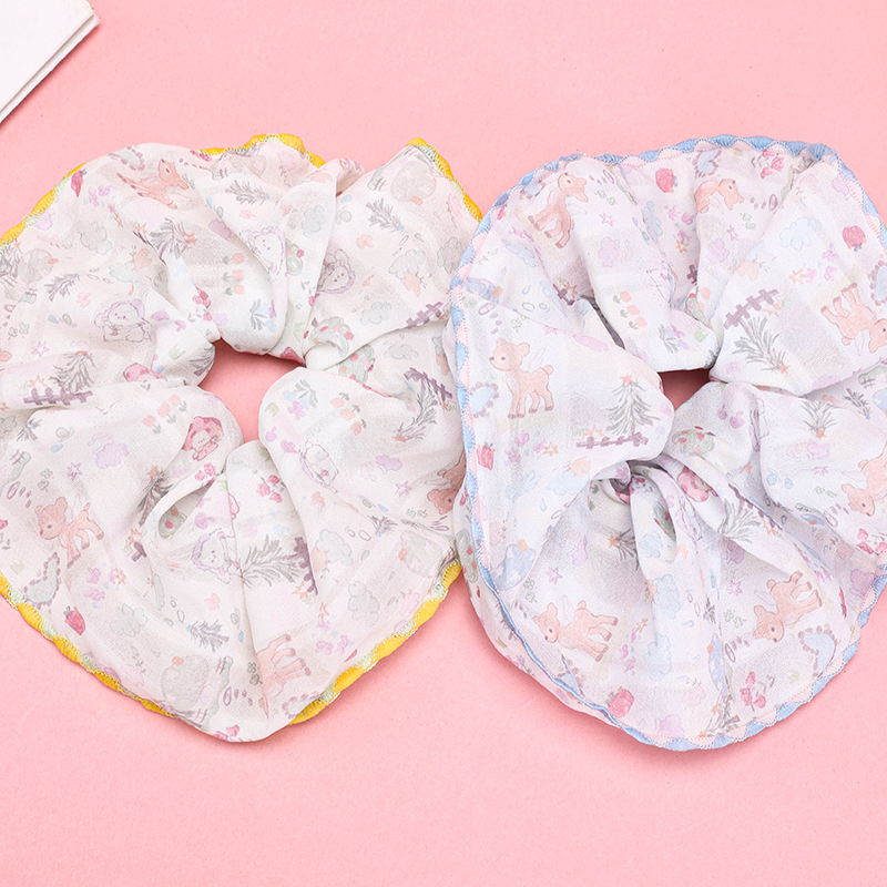 Cartoon Printed Shell Edge Polyester Scrunchie 4012102097