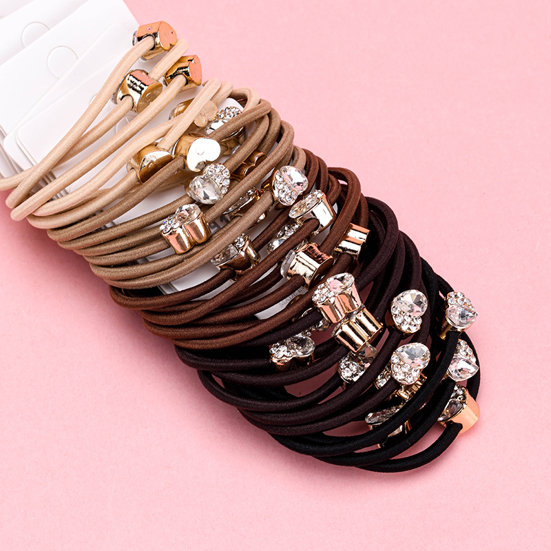 Milky Tea Zircon Hair Ties