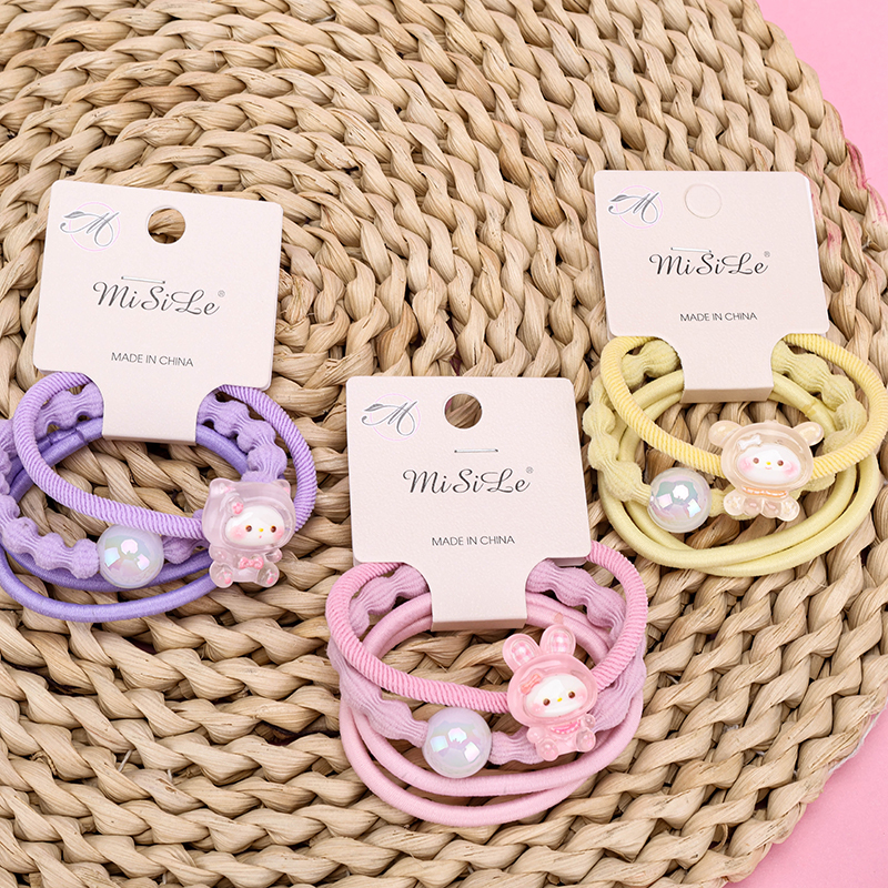Cartoon Pearl Hair Tie Set