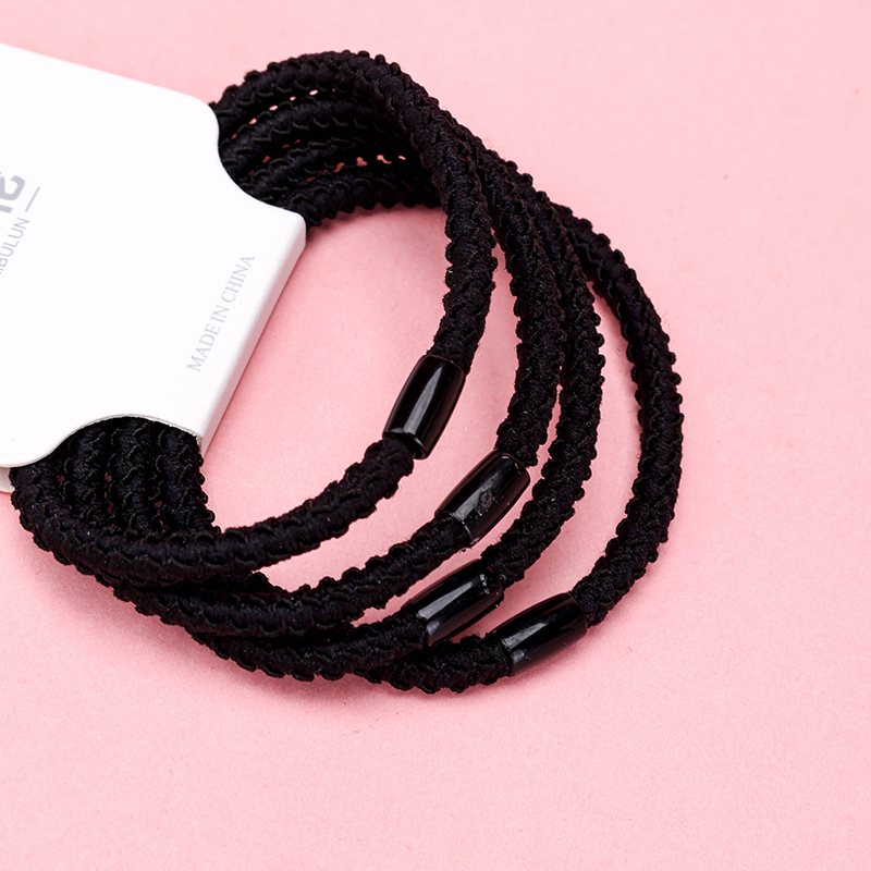 Four Black Hair Ties